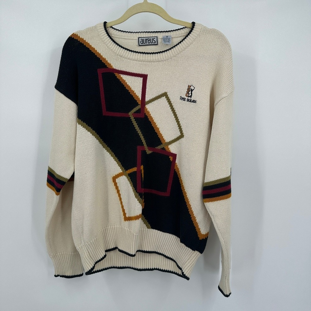 Mens Vintage Grandpa Golf Sweater Size M collegiate Academia Sporty 90s Eclectic